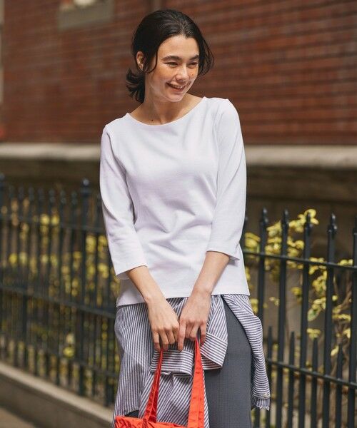 AIGLE / エーグル Tシャツ | ボートネック 七分袖Tシャツ | 詳細1