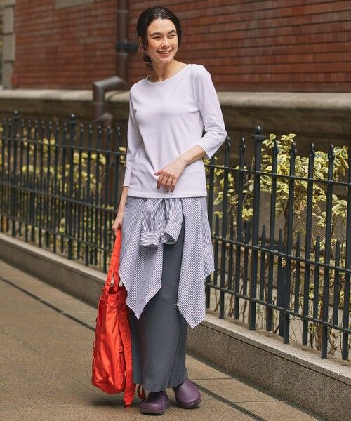 AIGLE / エーグル Tシャツ | ボートネック 七分袖Tシャツ | 詳細4