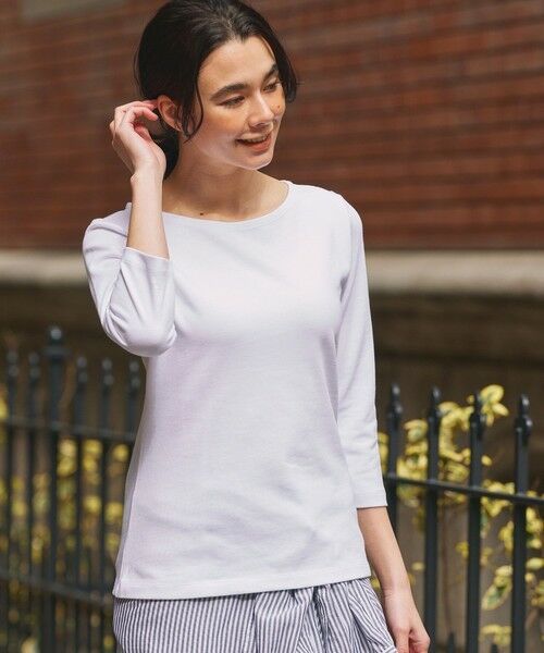 AIGLE / エーグル Tシャツ | ボートネック 七分袖Tシャツ（ホワイト）