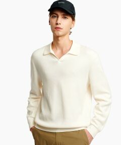 AIGLE / エーグル ニット・セーター | ロングスリーブ プルオーバー スキッパーネックポロニットシャツ