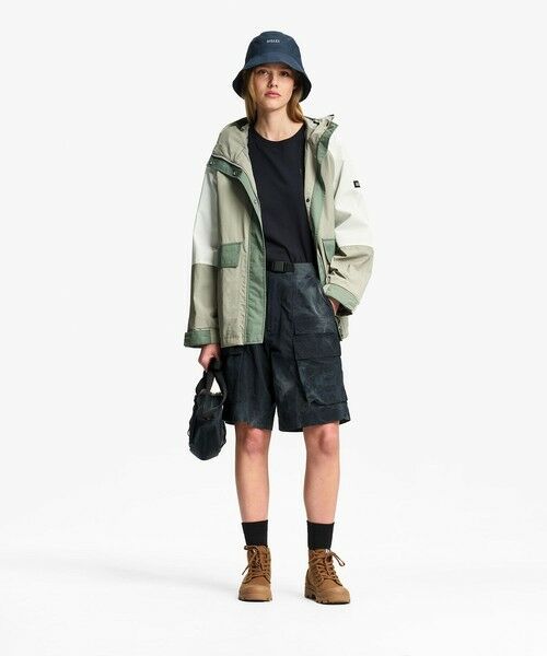 AIGLE / エーグル その他アウター | 透湿 防水シーム カラーブロック ショートフレアジャケット | 詳細1