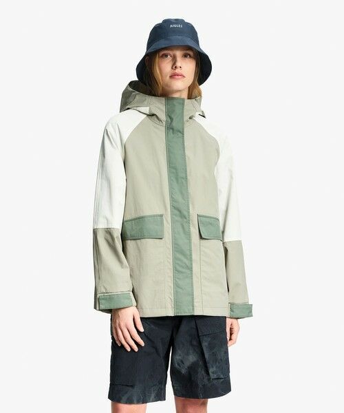 AIGLE / エーグル その他アウター | 透湿 防水シーム カラーブロック ショートフレアジャケット | 詳細3