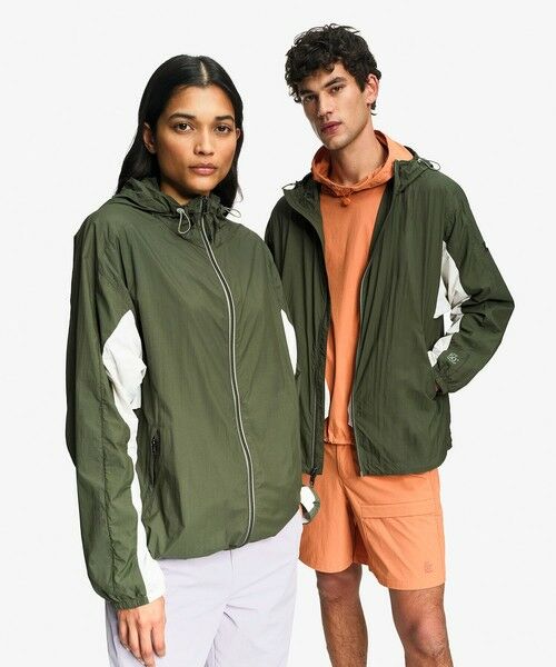 AIGLE / エーグル ナイロンジャケット | 【UPF50+ SolarPack】 UVカット ソーラーパック パッカブル フーデッドジャケット（モスグリーン）
