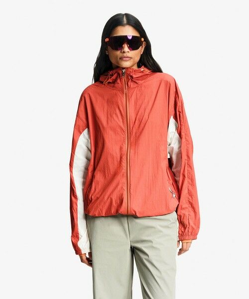 AIGLE / エーグル ナイロンジャケット | 【UPF50+ SolarPack】 UVカット ソーラーパック パッカブル フーデッドジャケット（レッド）