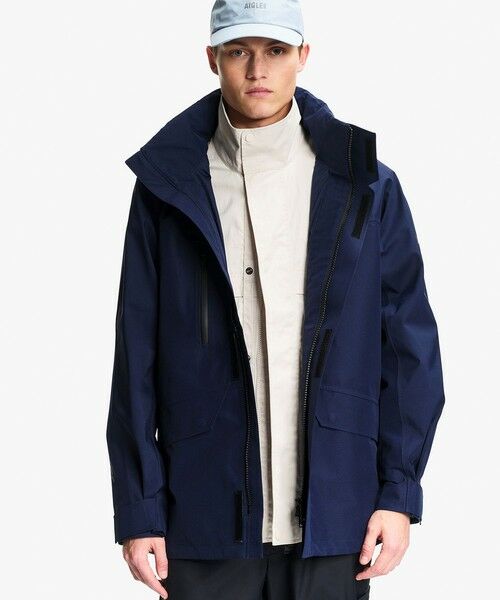 AIGLE / エーグル その他アウター | GORE-TEX ゴアテックス 防風 防水 透湿 ミドル丈マルチポケットジャケット(ネイビー)