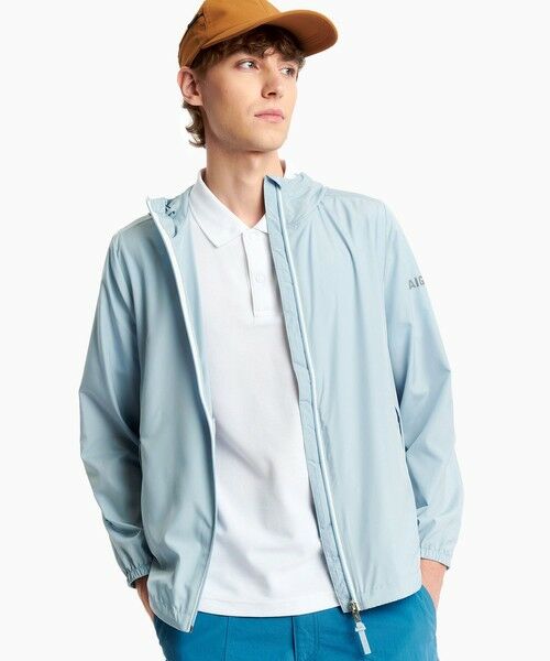 AIGLE / エーグル ナイロンジャケット | 【UPF50+ SolarPack】UVカット 撥水 ソーラーパック フーデッドジャケット（グレイッシュブルー）