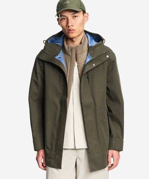AIGLE / エーグル その他アウター | 透湿防水 3レイヤー テクニカルコットン フーデッドジャケット（モスグリーン）