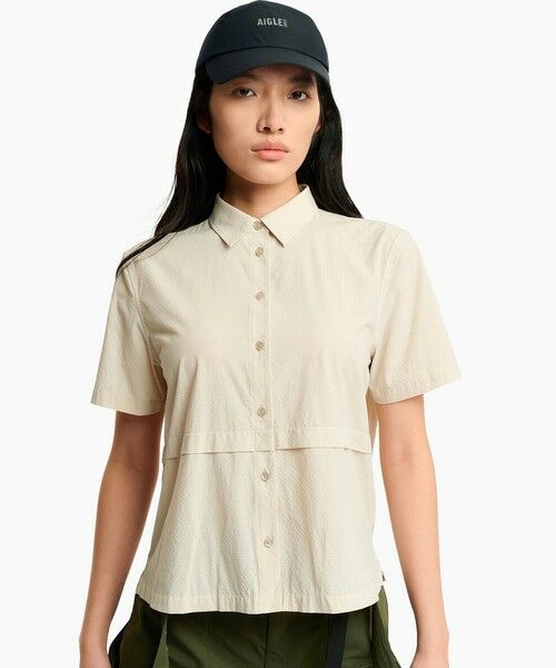 AIGLE / エーグル シャツ・ブラウス | UVカット 吸水速乾 軽量テック半袖シャツ（ホワイト）