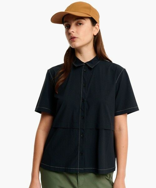 AIGLE / エーグル シャツ・ブラウス | UVカット 吸水速乾 軽量テック半袖シャツ（ブラック）