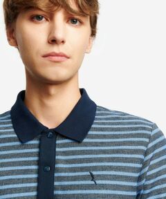 AIGLE / エーグル ポロシャツ | 吸水速乾 テクスチャードストライプ 半袖ポロシャツ