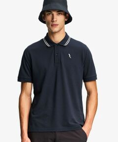 AIGLE / エーグル ポロシャツ | 吸水速乾 ワンポイントロゴ刺繍 襟ダブルストライプ ピケポロシャツ