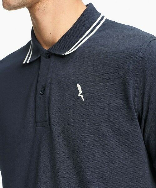 AIGLE / エーグル ポロシャツ | 吸水速乾 ワンポイントロゴ刺繍 襟ダブルストライプ ピケポロシャツ | 詳細3