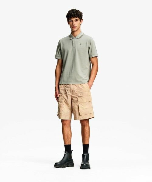 AIGLE / エーグル ポロシャツ | 吸水速乾 ワンポイントロゴ刺繍 襟ダブルストライプ ピケポロシャツ | 詳細5