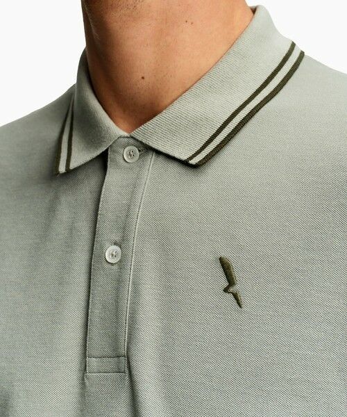 AIGLE / エーグル ポロシャツ | 吸水速乾 ワンポイントロゴ刺繍 襟ダブルストライプ ピケポロシャツ | 詳細7