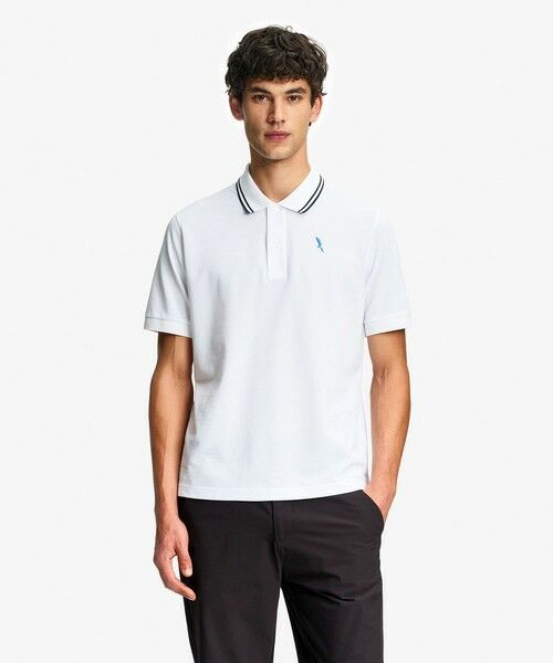 AIGLE / エーグル ポロシャツ | 吸水速乾 ワンポイントロゴ刺繍 襟ダブルストライプ ピケポロシャツ | 詳細12