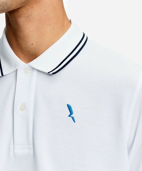 AIGLE / エーグル ポロシャツ | 吸水速乾 ワンポイントロゴ刺繍 襟ダブルストライプ ピケポロシャツ | 詳細14