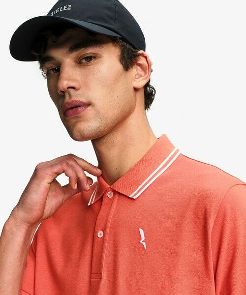 AIGLE / エーグル ポロシャツ | 吸水速乾 ワンポイントロゴ刺繍 襟ダブルストライプ ピケポロシャツ | 詳細15