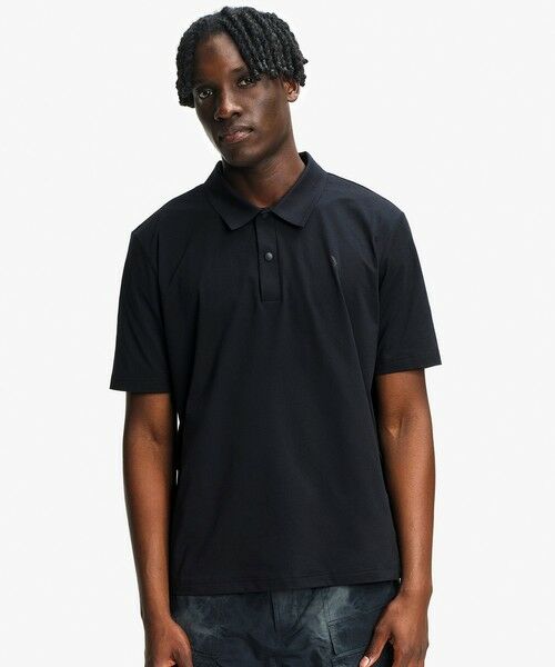 AIGLE / エーグル ポロシャツ | 吸水速乾 UVカット ワンポイントロゴ ピケポロシャツ（ブラック）