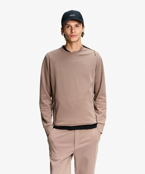 AIGLE / エーグル スウェット | 【UPF50+ SolarPack】 UVカット 接触冷感 クルーネックテック スウェット（サンドベージュ）