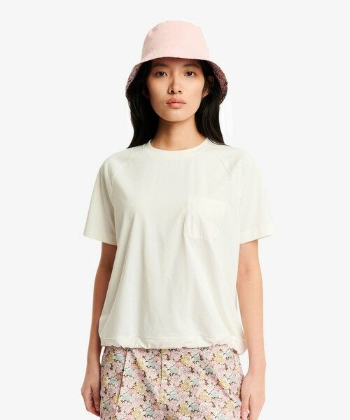 AIGLE / エーグル Tシャツ | 接触冷感 裾ドローコード オーガニックコットンポケット半袖Tシャツ（ホワイト）