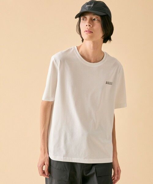 AIGLE / エーグル Tシャツ | 吸水速乾 ロゴプリント半袖Tシャツ（ホワイト）