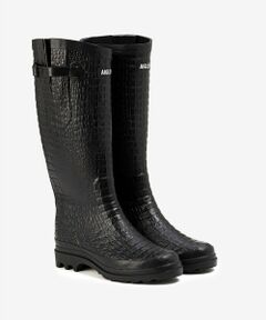 AIGLE / エーグル レインシューズ | エーグランティーヌ クロコダイル調 ラバーロングブーツ
