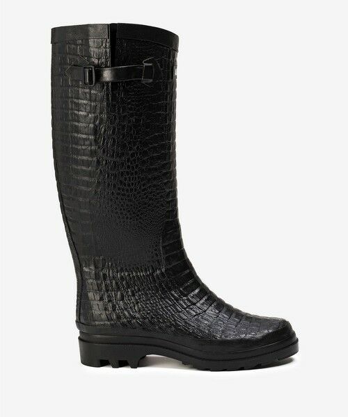 AIGLE / エーグル レインシューズ | エーグランティーヌ クロコダイル調 ラバーロングブーツ | 詳細1