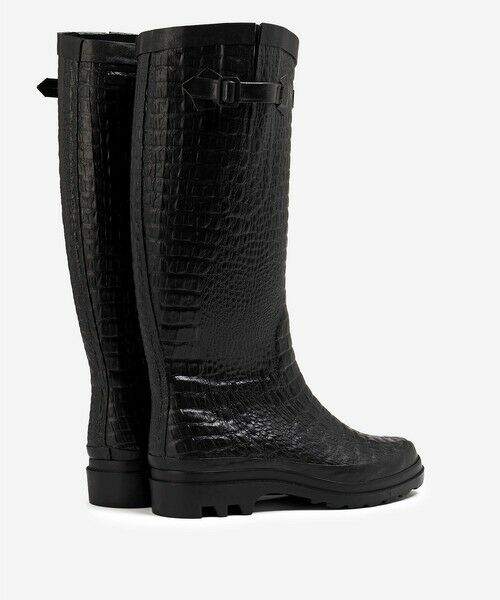AIGLE / エーグル レインシューズ | エーグランティーヌ クロコダイル調 ラバーロングブーツ | 詳細3