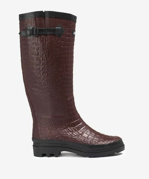 AIGLE / エーグル レインシューズ | エーグランティーヌ クロコダイル調 ラバーロングブーツ | 詳細5