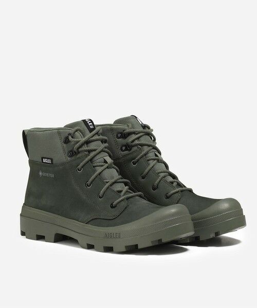 AIGLE / エーグル ブーツ（ロング丈） | GORE=TEX ゴアテックス 防水 防風 透湿 テネレレザー ハイキングスニーカー（モスグリーン）