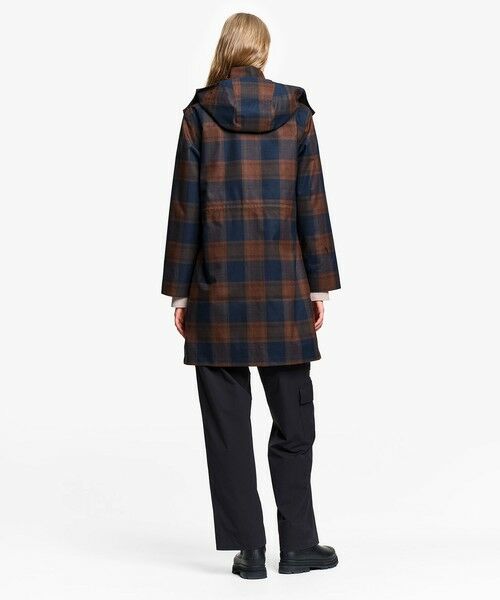 AIGLE / エーグル ステンカラーコート | 透湿防水 2レイヤー コットンタッチ チェック柄ロングコート | 詳細4