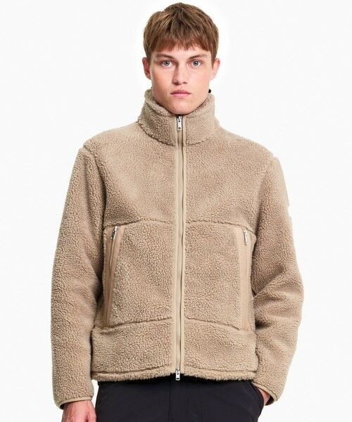 AIGLE / エーグル ブルゾン | ハイネック スタンドネック シェルパフリースブルゾン（ベージュ）