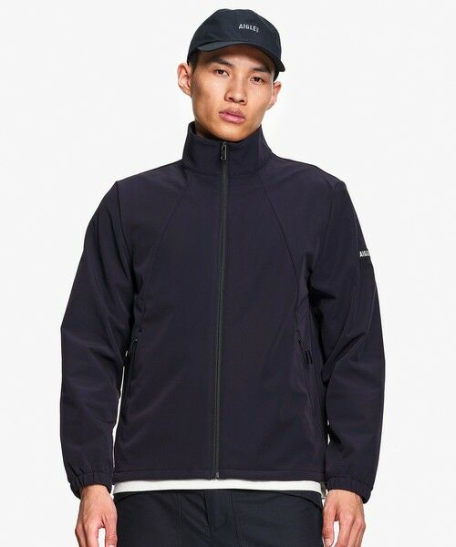 AIGLE / エーグル ブルゾン | 撥水 防風 ストレッチ ソフトシェル スタンドカラージャケット WARM（ブラック）
