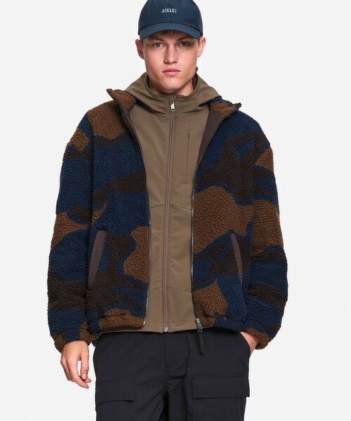 AIGLE / エーグル ブルゾン | ネイビージャカード シェルパフリースブルゾン | 詳細2