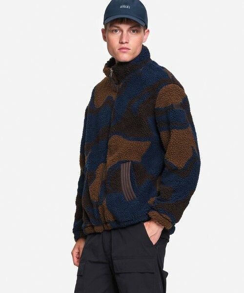 AIGLE / エーグル ブルゾン | ネイビージャカード シェルパフリースブルゾン | 詳細3
