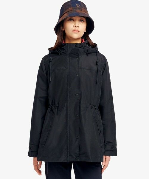 AIGLE / エーグル その他アウター | GORE-TEX ゴアテックス 防風 防水 透湿 2レイヤー アジャスタブルウエストフーデッドジャケット T-KIT フード着脱可(ブラック)
