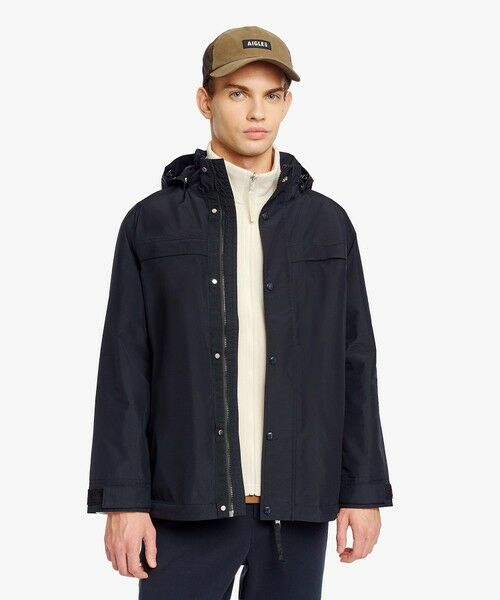 AIGLE / エーグル その他アウター | GORE-TEX ゴアテックス 防風 防水 透湿 2レイヤー フーデッドジャケット T-KIT（ブラック）