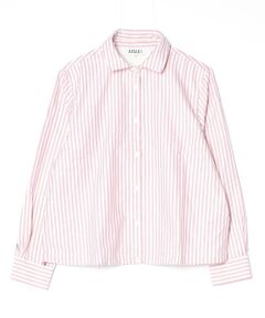 AIGLE / エーグル シャツ・ブラウス | 吸水速乾 ストライプ 裾絞り プリーツ入りバックヨーク ロングスリーブシャツ