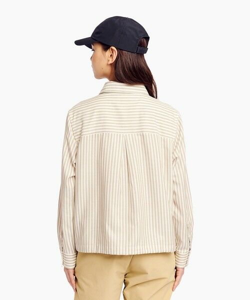 AIGLE / エーグル シャツ・ブラウス | 吸水速乾 ストライプ 裾絞り プリーツ入りバックヨーク ロングスリーブシャツ | 詳細3