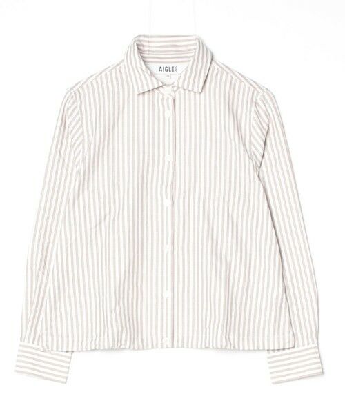 AIGLE / エーグル シャツ・ブラウス | 吸水速乾 ストライプ 裾絞り プリーツ入りバックヨーク ロングスリーブシャツ | 詳細4