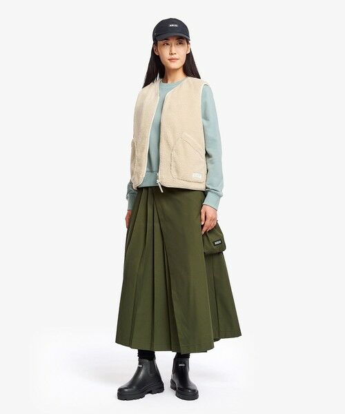 AIGLE / エーグル ロング・マキシ丈スカート | ソロテックス 撥水 UVカット プリーツラップスカート / フレアスカート | 詳細3