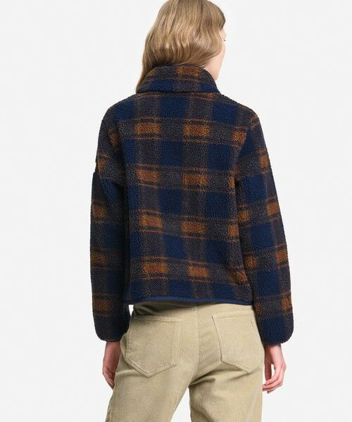 AIGLE / エーグル ブルゾン | チェックジャカード 二重構造 ナイロン切り替えスタンドカラーシェルパフリースブルゾン | 詳細3