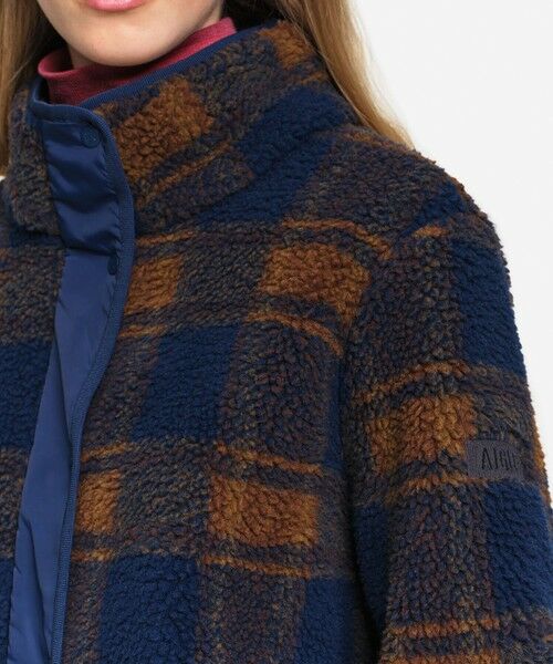 AIGLE / エーグル ブルゾン | チェックジャカード 二重構造 ナイロン切り替えスタンドカラーシェルパフリースブルゾン | 詳細6