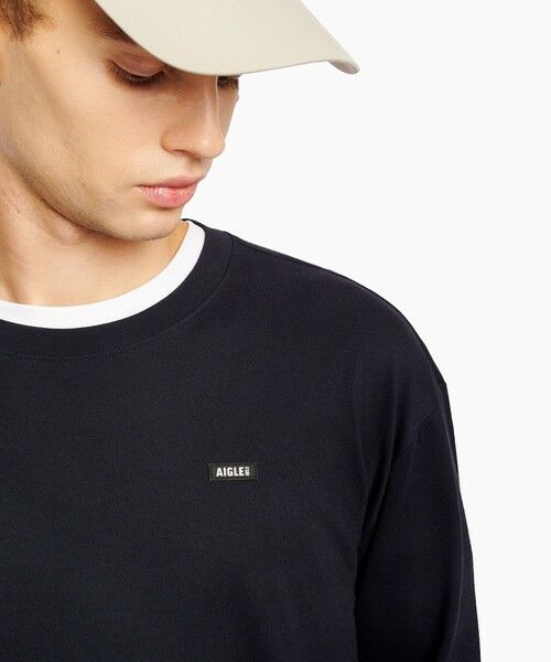 AIGLE / エーグル Tシャツ | オーガニックコットン オーバーサイズ ワンポイントシリコンバッジロゴ ロングスリーブTシャツ | 詳細2