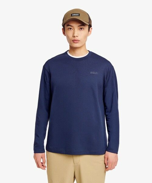 AIGLE / エーグル Tシャツ | 抗菌防臭 吸水速乾 オーガニックコットン ワンポイントロゴ ロングスリーブTシャツ | 詳細1
