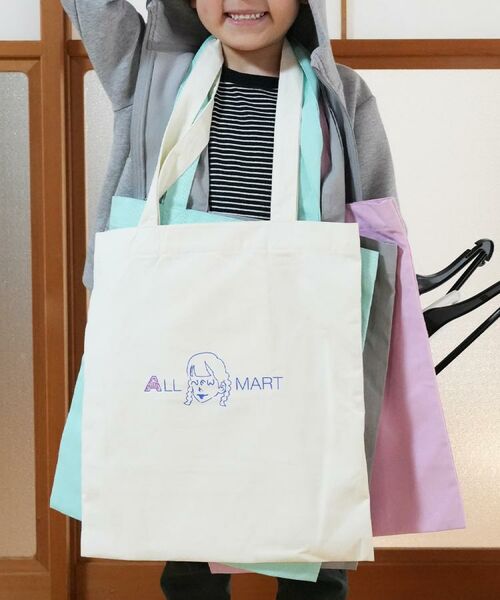 ALL NEW MART / オールニューマート トートバッグ | ロゴとnewちゃんトートバッグ（ホワイト(001)）