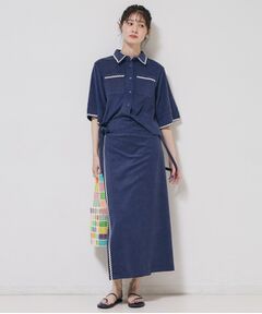 ALL NEW MART / オールニューマート ロング・マキシ丈スカート | ウェーブラインパイル巻きスカート