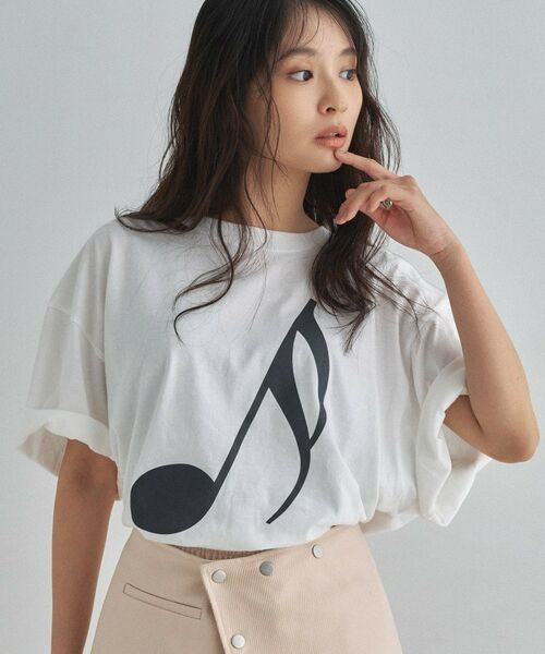 ALL NEW MART / オールニューマート Tシャツ | 音符グラフィックTシャツ | 詳細13