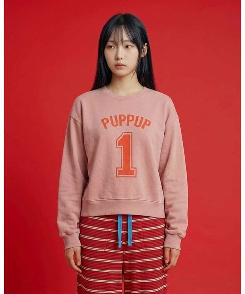 ALL NEW MART / オールニューマート スウェット | puppup graphic sweat ／ パップパップグラフィックスウェット（ピンク(071)）