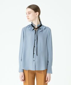 allureville / アルアバイル その他トップス | アセテートツイル配色タイブラウス